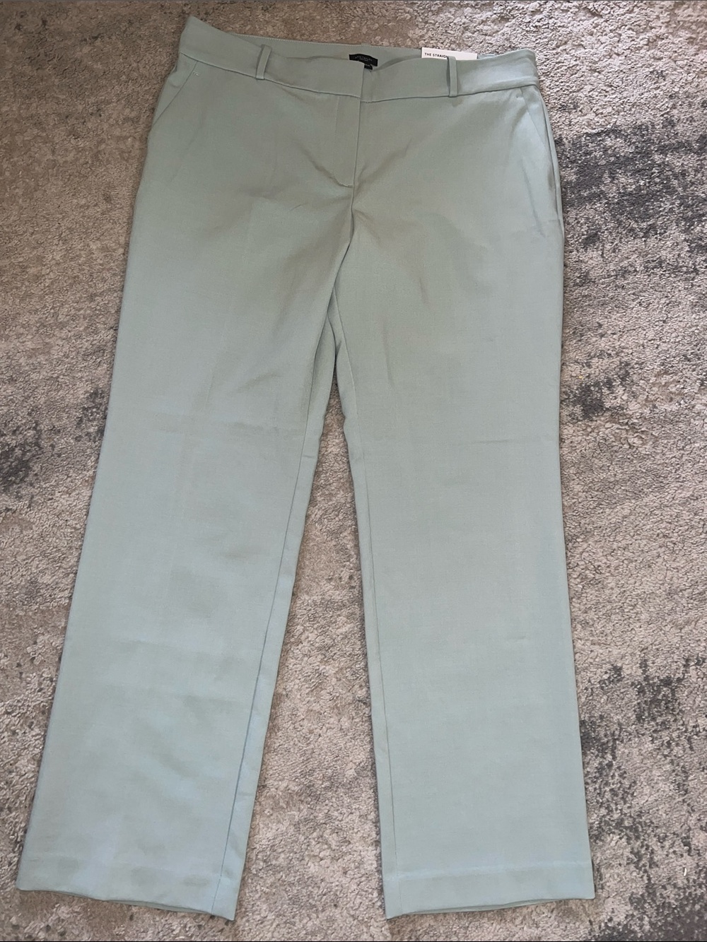 Ann Taylor Light Sage Straight-Leg Dress Trousers